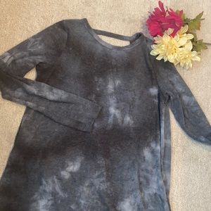 Open back wrap around tie die sweater